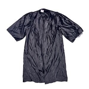 Black Herff Jones Graduation Gown Black Unisex- 5'-5", 5'-6" EUC USA‎ Made